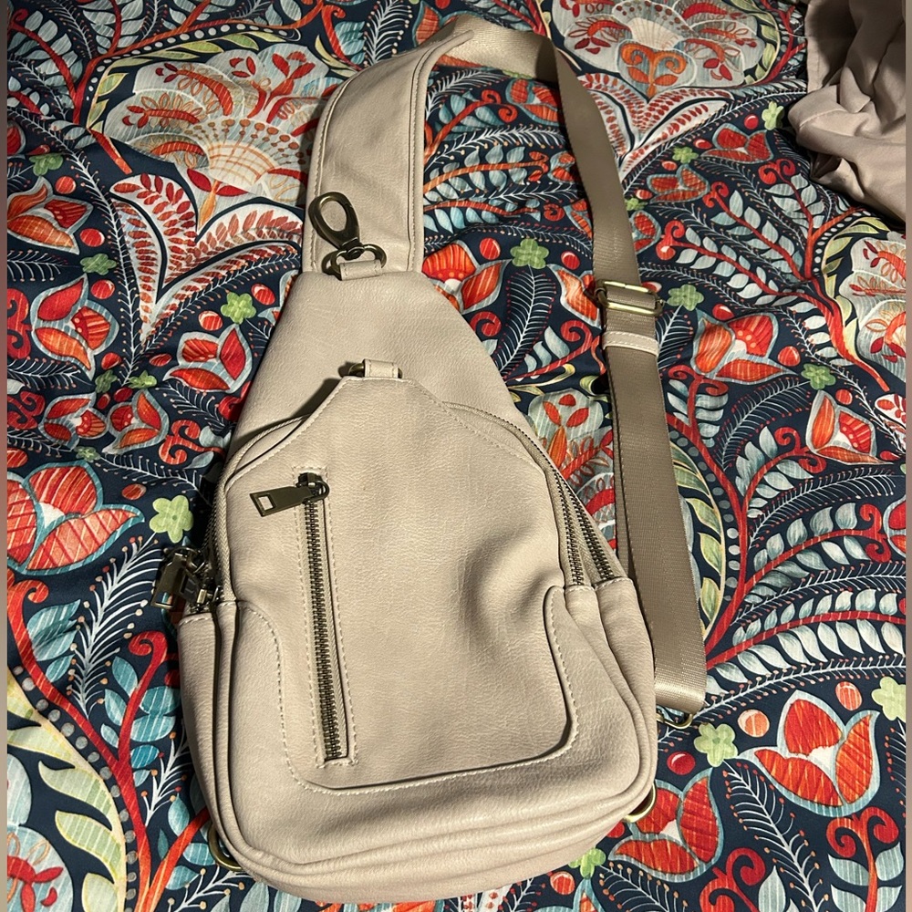 Stylish Cream Sling Bag